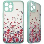Hurtel ovitek Design Case za iPhone 12 Pro Max, svetlo moder cvetlični