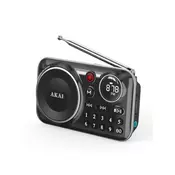AKAI radio prijenosni FM, BT, baterija, LED, REC, MicorSD, USB, crni APR-500BK