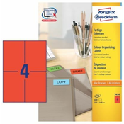 AVERY ZWECKFORM etikete 3456 105X148, rdeče, zavitek 100 listov