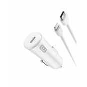 AVTO POLNILEC, USB-C + KABEL MFI, 20W, IPHONE