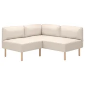 LILLEHEM Modularna ugaona sofa dvosed, Vissle bež/drvo