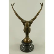 Casa Padrino luxury bronze sculpture high diver bronze/black 18 x 10 x H. 29 cm - Bronze Figure with Marble Base - Deco Accessories