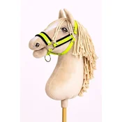 BB Nastavljiva ovratnica za konje Hobby Horse A3 v neon zelenem odtenku s črnim krznom
