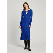 Pepe Jeans za ženske. PL953642 Obleka Natasha modra (XS), Priložnostno, Poliester, Dolg rokav