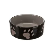 TRIXIE RJAVA KERAMIČNA SKLEDA Z ODTISI ŠAPE - 0.8L /  16CM