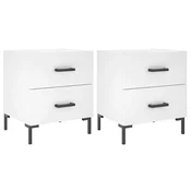 Vidaxl Nočna omarica 2 kosa bela 40x35x47,5 cm inženirski les