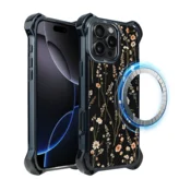 shumee Ovitek za iPhone 16 Pro Max IBIZU DropGuard Ultra z MagSafe, Pastel Bloom, Midnight Garden