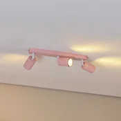 TK Lighting Stropna svetilka Livia, roza, 52 cm, 3-krilna, kovina, GU10 - otroška soba