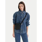 Calvin Klein Torbica za okrog pasu Embossed Woven Slim Reporter LV04D3221G Črna