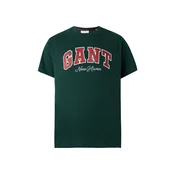 GANT Majica temno zelena/rdeča/bela