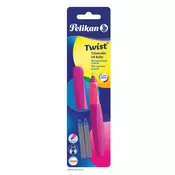 Pelikan nalivno pero Roler Twist, roza + 2 črnilna vložka