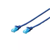 CAT 5e U-UTP patch cord, PVC AWG 26/7, length 1 m, color blue