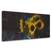shumee Platno s sliko Sončnice v vazi 80x40 cm
