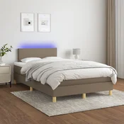 Krevet box spring s madracem LED smedesivi 120 x 200 cm tkanina