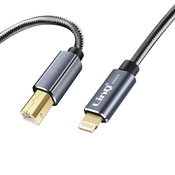 LINQ Tiskalniški kabel za iPad in iPhone, Lightning na USB tip B iz pletenega najlona, LinQ - 1,5 m, (21123585)