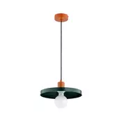 Luster na sajli LITO 1xE27/15W/230V, zelena/bakrena
