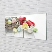 tulup.si Stenska plošča za kuhinjo Jajca tulipani 100x50 cm
