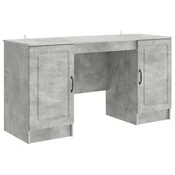 Vidaxl Miza s polico Betonsko siva 142,5 x 50 x 75 cm Inženirski les