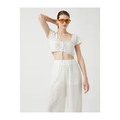 Koton Crop Athlete Knit with Lacing Detail