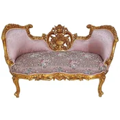 Casa Padrino baroque sofa pink/multicolored/gold - Magnificent living room sofa in baroque style - Living room furniture in baroque style - Baroque furniture - Baroque furnishings