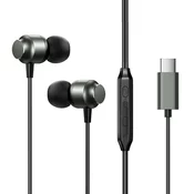 In-ear slušalke Joyroom JR-EC06 z USB-C priključkom, Hi-Fi zvokom in kovinskim ohišjem - 1.2m - sive