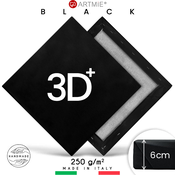 3D Črno slikarsko platno na okvirju PROFI | različne dimenzije