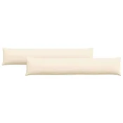 Vidaxl Blazine za kavč 2 pcs krema 200 x 40 cm Žametna tkanina