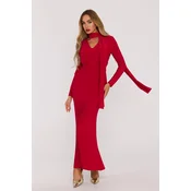 Made Of Emotion Womans Elegant maxi dress with a sash - red