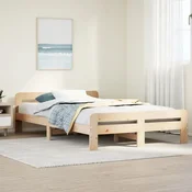 shumee vidaXL Posteljni okvir brez vzmetnice 120x190 cm masiven borov les