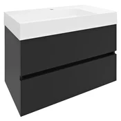 ODETTA Vanity Unit 82x50x43,5cm, antracit mat - Črna - 82x50x43,5 cm - Sapho - ODETTA - 24 - MDF/laminat - 820 - 500 - 435 - 14