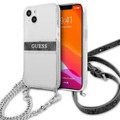 shumee Guess GUHCP13SKC4GBSI iPhone 13 mini 5.4 prozoren trdi ovitek 4G siv pašček srebrna verižica