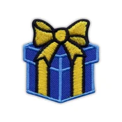 shumee Darilni našitek - moder - Podlaga za likanje/toplotno varjenje - Vezen našitek/značka/emblem