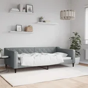 shumee vidaXL Kavč z ležiščem svetlo siv 100x200 cm oblazinjen iz blaga