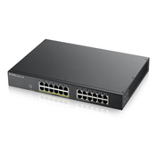ZyXEL Zyxel GS1900-24, 24-port GbE L2, 12 Port PoE Smart Switch, rackmount, 130 Watt (GS1900-24EP-EU0101F)