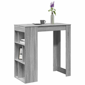 vidaXL Barska miza s policami siva sonoma 102x50x103,5 cm inž. les