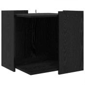 Vidaxl Ograja za mačji WC Črni hrast 53 x 53 x 51 cm Konstruiran les