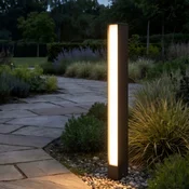 Lucande LED-ulična svetilka Lirka, višina 60 cm, rjava, IP65 - Sodobni - rjavo-rdeča, bela - Aluminij