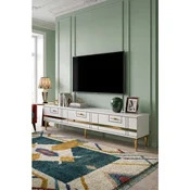 Hanah Home TV komoda Ilay, 180 cm, bela / zlatna