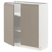 METOD Podstav omarica s policami/2 vrati, bela/Upplöv mat temno bež, 80x37 cm