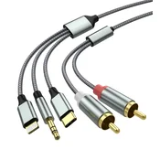 3M 2xRCA na Lightning/USB-C/AUX 1,3m povezovalni kabel