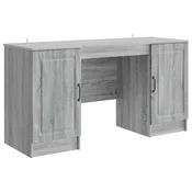 Vidaxl Miza s polico Siva Sonoma 142,5 x 50 x 75 cm Inženirski les