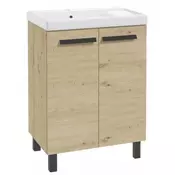 shumee Samostoječa kopalniška omarica z umivalnikom in odtokom 80x60 cm Artisan Oak Bonita