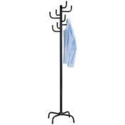 eoshop Stojalo obešalnik, jeklena konstrukcija, Črna sijoče kisla kumarica, višina 182 cm, nosilnost 10 kg 80609-A BK