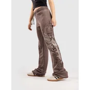 Affliction Death Eyes Burnout Sweatpants brown burnout wash