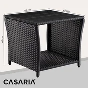 Northix Vrtna stranska mizica iz poliratana, črna, 45x45x40cm, WPC plošča
