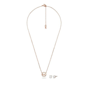 Michael Kors Bronast komplet srebrnega nakita MKC1260AN791 (ogrlica, uhani)