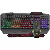 Set Tastatura+Miš+Podloga Marvo CM306 3in1 gejmerski set sa površinskim osvetljenjem crno/crveni