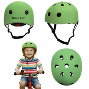 Trike Fix Otroška kolesarska čelada z LED lučko, nastavljiva, M 55–58 cm, temno zelena IK-KX2813_3