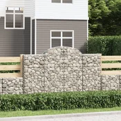 shumee Obokane gabion košare 3 kosi 200x30x120/140 cm pocinkano železo