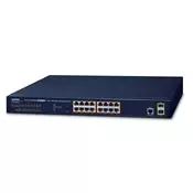 PLANET GS-4210-16P2S network switch Managed L2/L4 Gigabit Ethernet (10/100/1000) Power over Ethernet (PoE) 1U Blue
